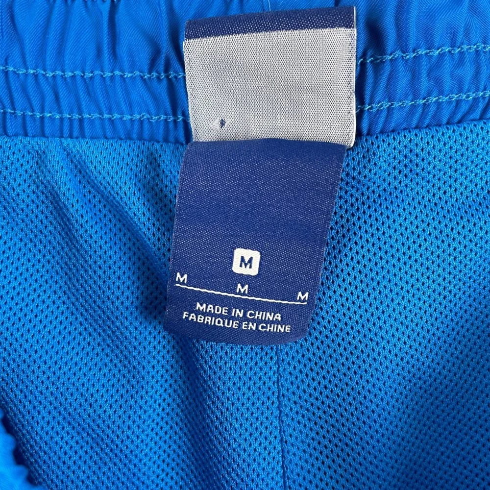 Nike Swim Trunks Mens M Blue Swoosh Brasil Logo Elastic Waist Drawstring Pockets